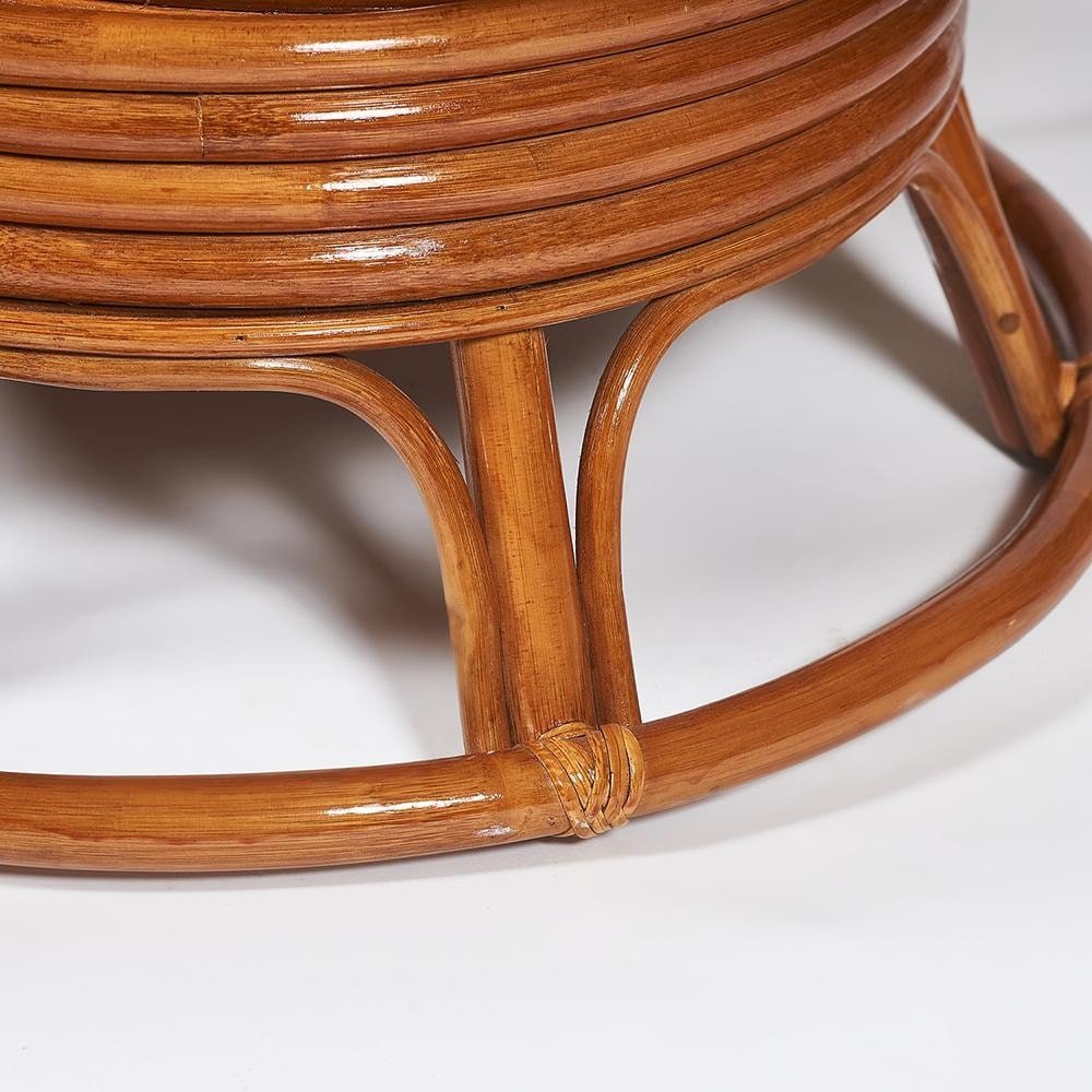 Кресло-качалка Папасан/Papasan (W 23/01 B) /с подушкой/ 115х78х104см, коньячный, ткань старт фото 3
