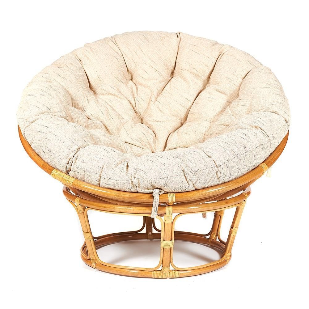 Кресло Папасан/Papasan (23/01 W) /с подушкой и ремешками/ диаметр подушки 129см, 115х101х104см, медовый, ткань старт фото 9