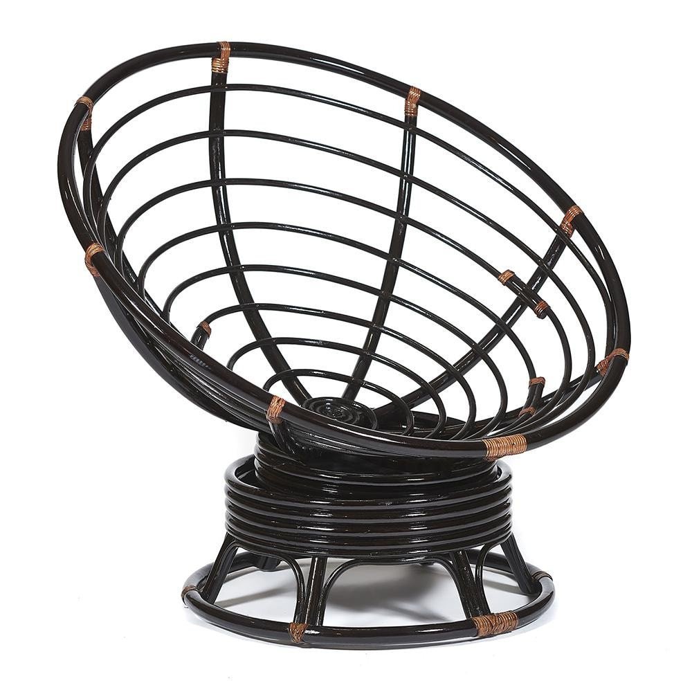 Кресло-качалка Папасан/Papasan (W 23/01 B) /с подушкой/ 115х78х104см, античный черно-коричневый, ткань старт фото 2