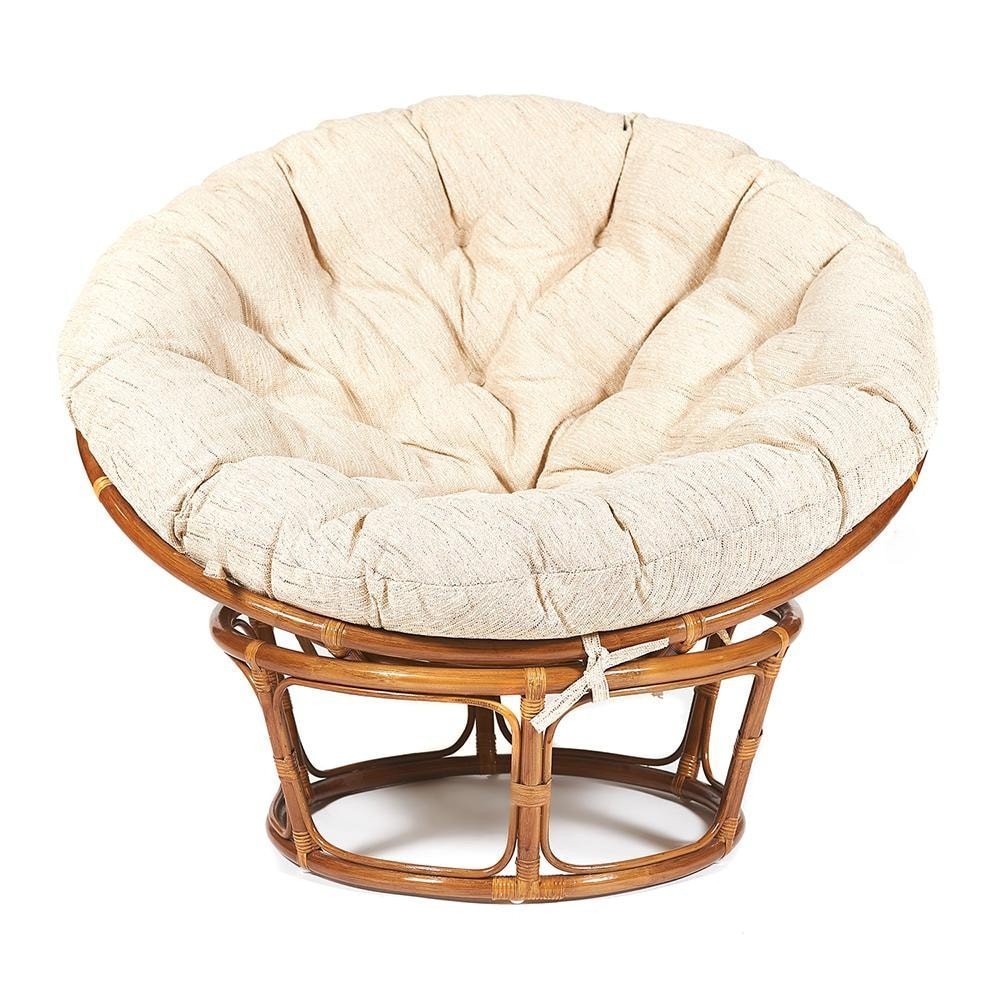 Кресло Папасан/Papasan (23/01 W) /с подушкой и ремешками/ диаметр подушки 129см, 115х101х104см, пекан орех, ткань старт фото 3