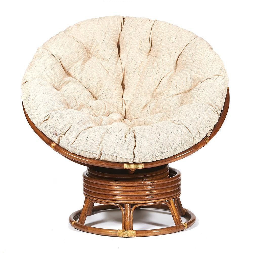 Кресло-качалка Папасан/Papasan (W 23/01 B) /с подушкой/ 115х78х104см, пекан орех, ткань старт фото 3