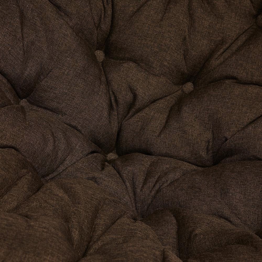 Кресло-качалка Папасан/Papasan (W 23/01 B) /с подушкой/ 115х78х104см, античный черно-коричневый, ткань коричневый, 3м7-147 фото 8