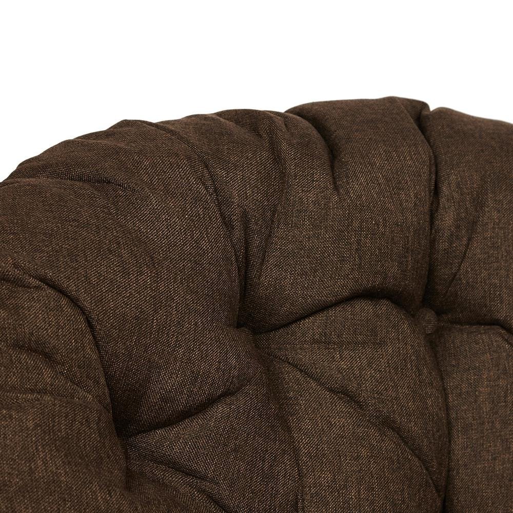 Кресло-качалка Папасан/Papasan (W 23/01 B) /с подушкой/ 115х78х104см, коньячный, ткань коричневый, 3м7-147 фото 5