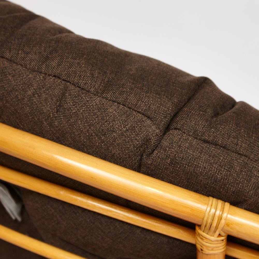 Кресло-качалка Папасан/Papasan (W 23/01 B) /с подушкой/ 115х78х104см, медовый, ткань коричневый, 3м7-147 фото 7