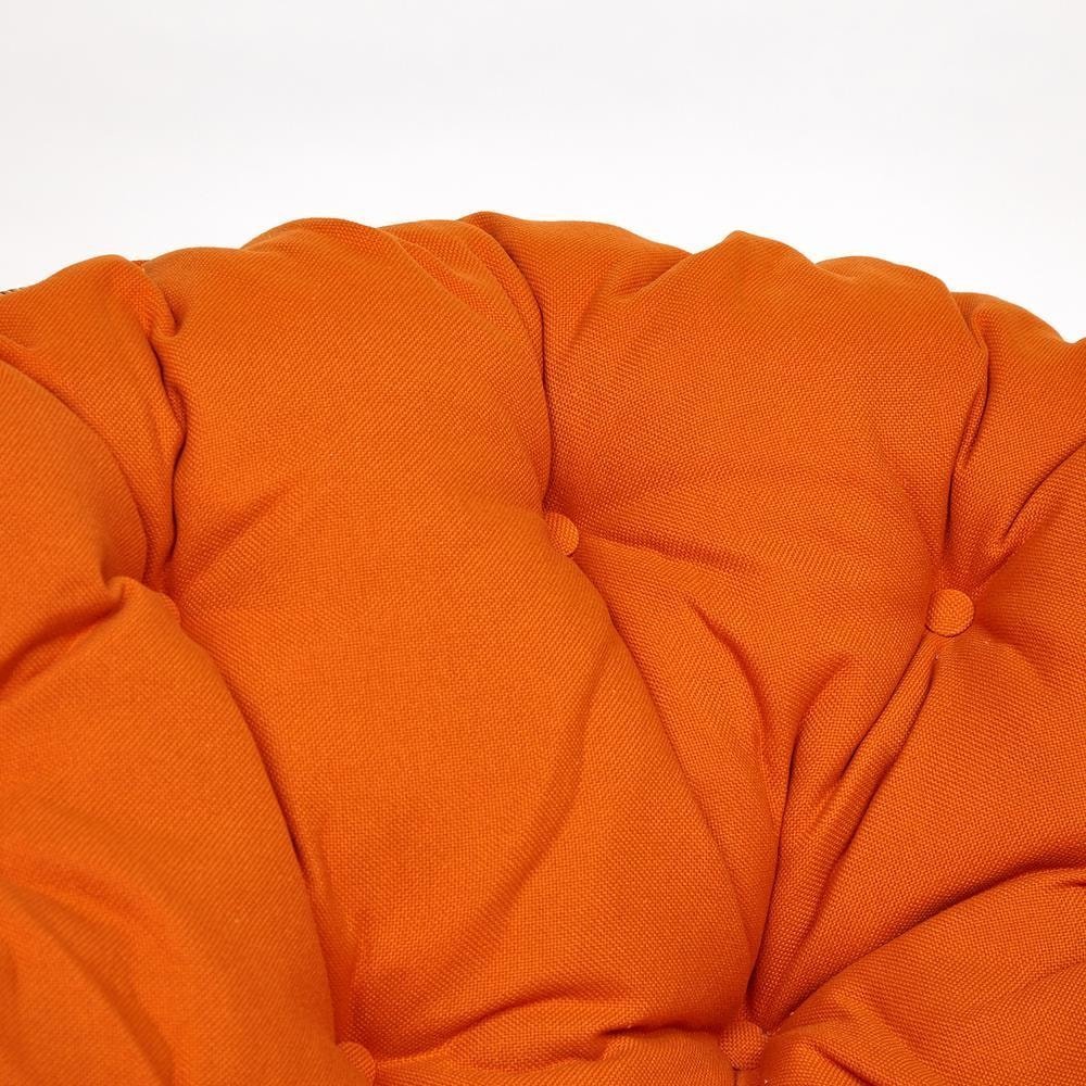 Кресло-качалка Папасан/Papasan (W 23/01 B) /с подушкой/ 115х78х104см, коньячный, ткань оранжевый, с 23 фото 5