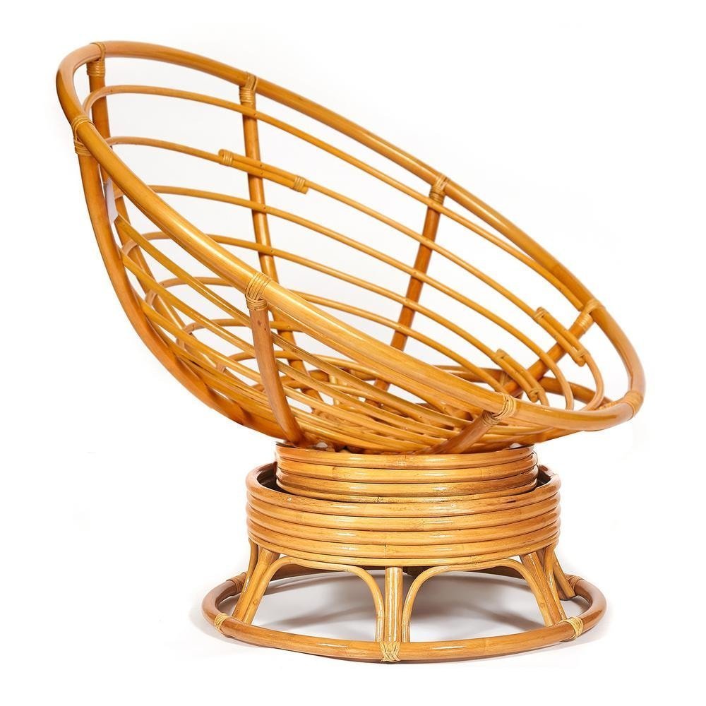 Кресло-качалка Папасан/Papasan (W 23/01 B) /с подушкой/ 115х78х104см, медовый, ткань оранжевый, с 23 фото 4