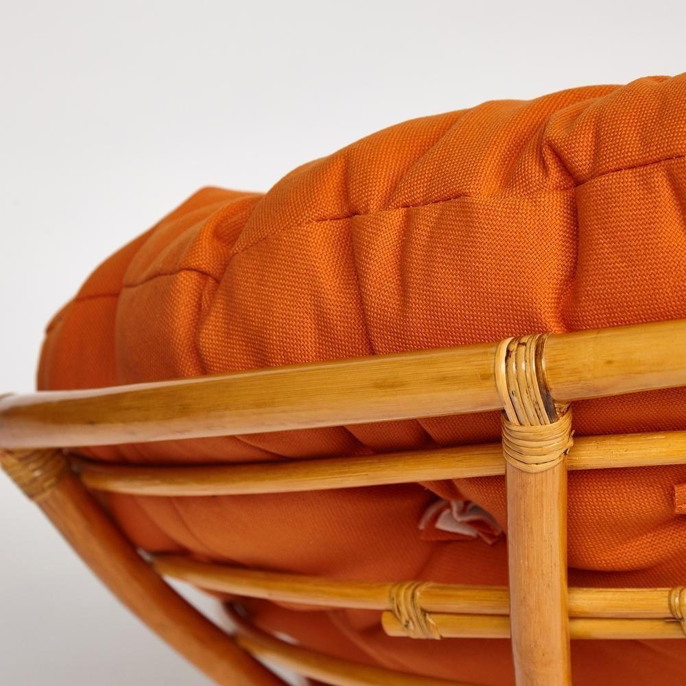 Кресло-качалка Папасан/Papasan (W 23/01 B) /с подушкой/ 115х78х104см, медовый, ткань оранжевый, с 23 фото 3