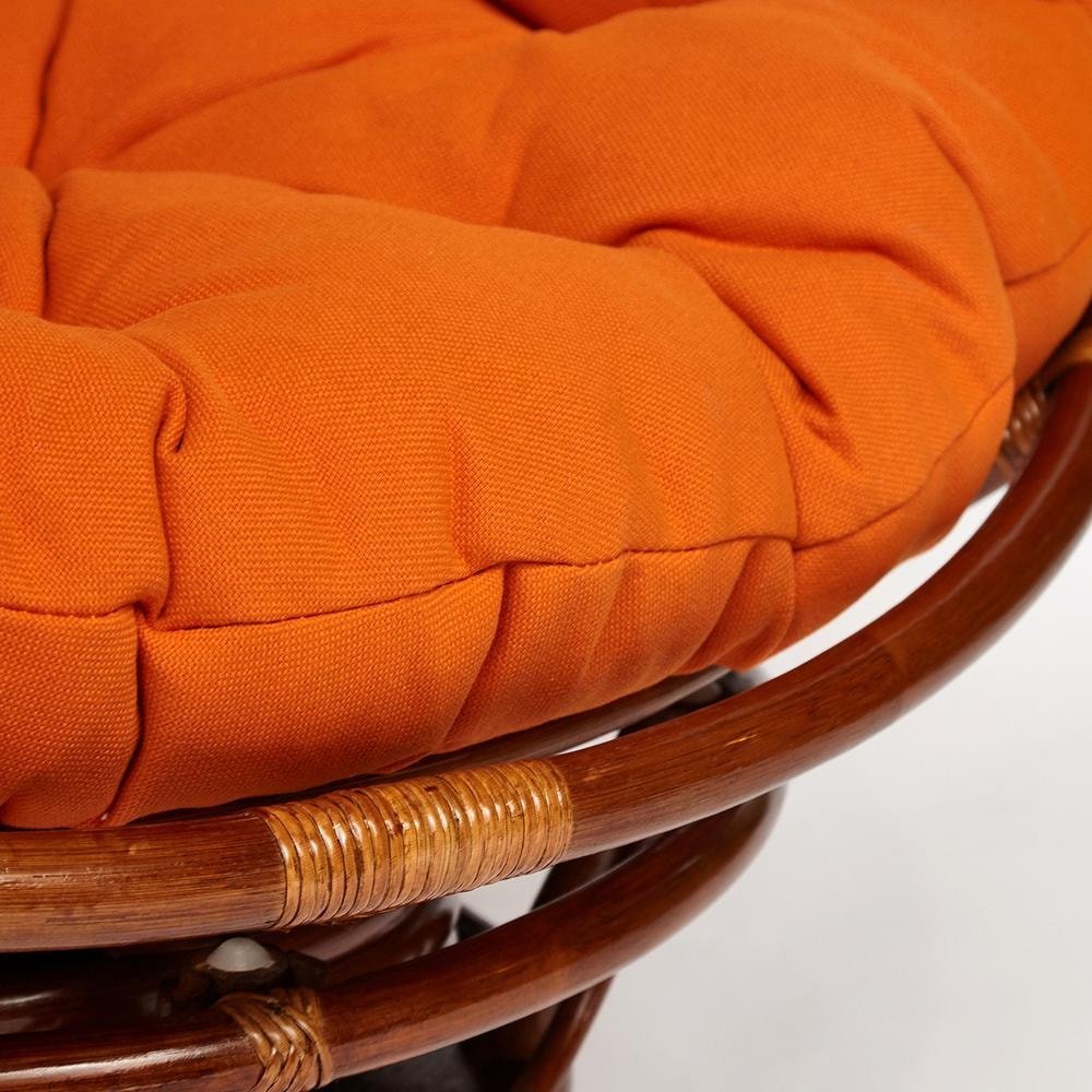 Кресло-качалка Папасан/Papasan (W 23/01 B) /с подушкой/ 115х78х104см, пекан орех, ткань оранжевый, с 23 фото 7