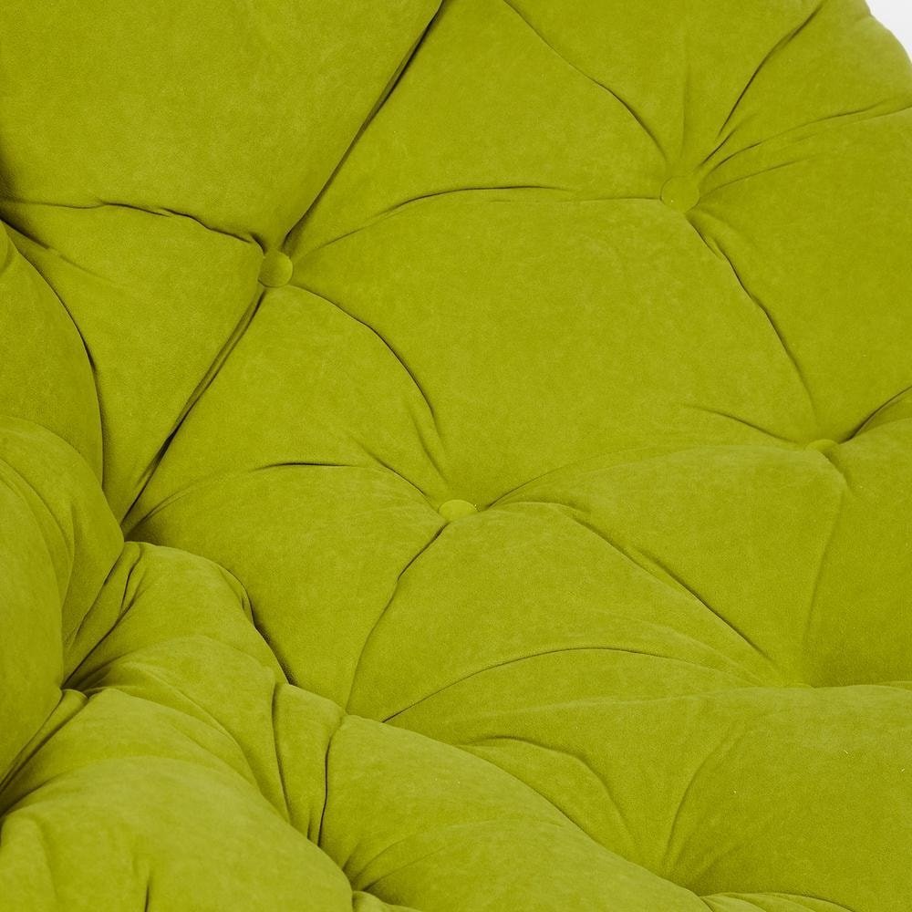 Кресло-качалка Папасан/Papasan (W 23/01 B) /с подушкой/ 115х78х104см, пекан орех, флок олива, 23 фото 5