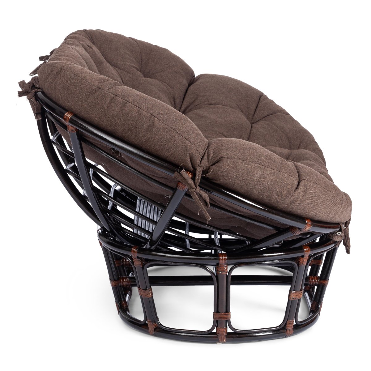 Диван Мамасан/Mamasan (23/02 W) /с подушкой и ремешками/ подушка 182х119см, 169х102х80см, античный черно-коричневый, ткань, коричневый, 3м7 фото 3