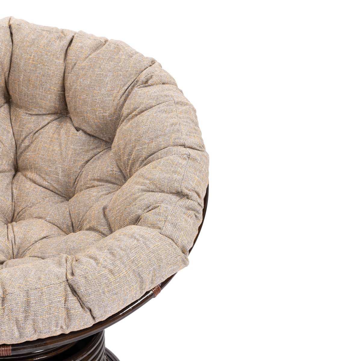 Кресло-качалка Папасан/Papasan (W 23/01 B) /с подушкой/ 115х78х104см, античный черно-коричневый, подушка рогожка, меланж фото 16
