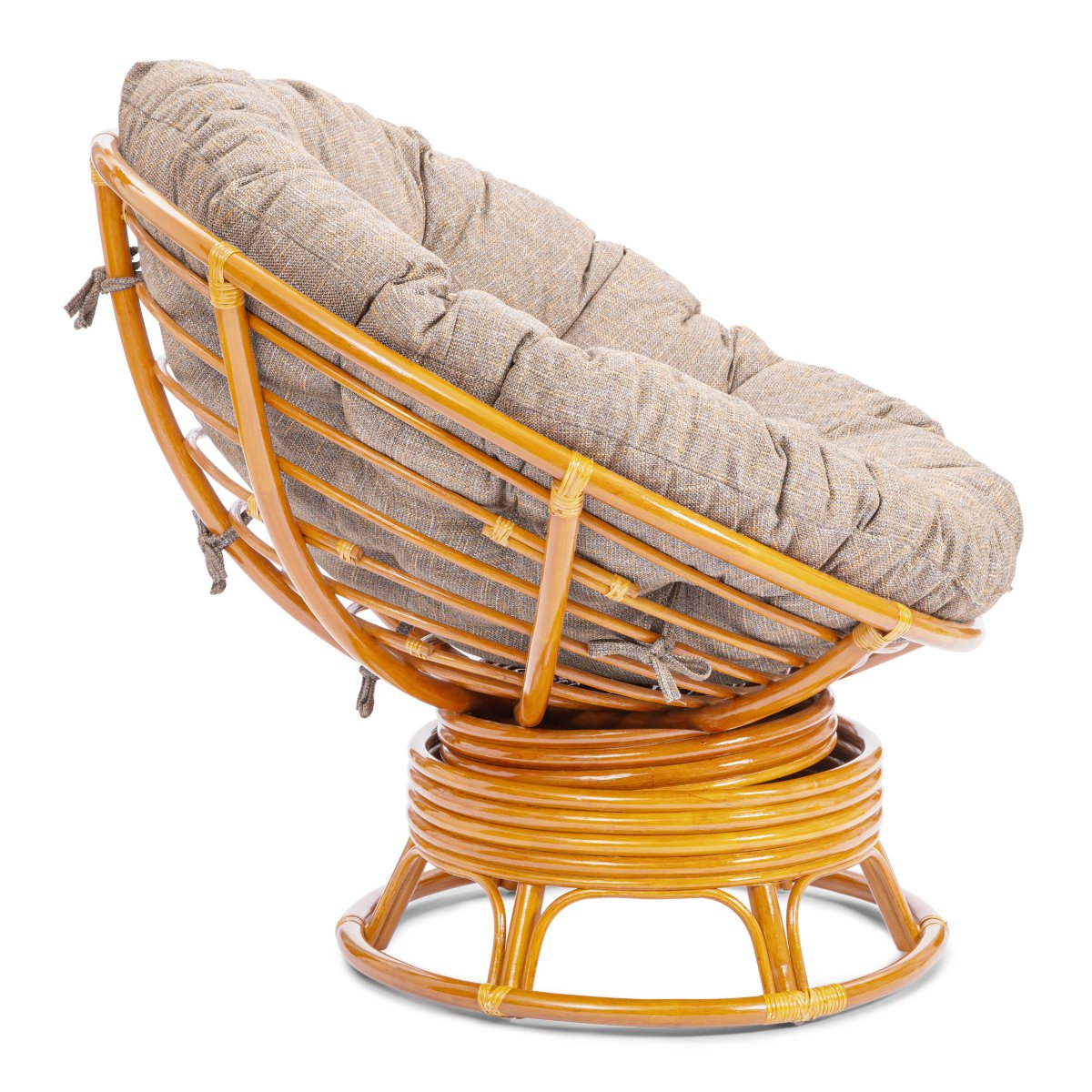 Кресло-качалка Папасан/Papasan (W 23/01 B) /с подушкой/ 115х78х104см, медовый, подушка рогожка, меланж фото 24