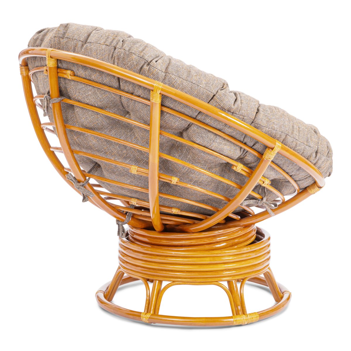 Кресло-качалка Папасан/Papasan (W 23/01 B) /с подушкой/ 115х78х104см, медовый, подушка рогожка, меланж фото 26
