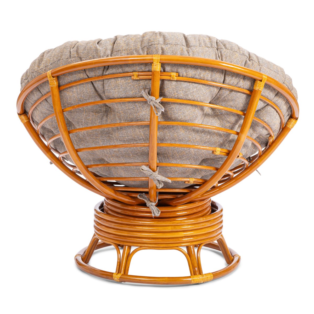 Кресло-качалка Папасан/Papasan (W 23/01 B) /с подушкой/ 115х78х104см, коньячный, подушка рогожка, меланж фото 11