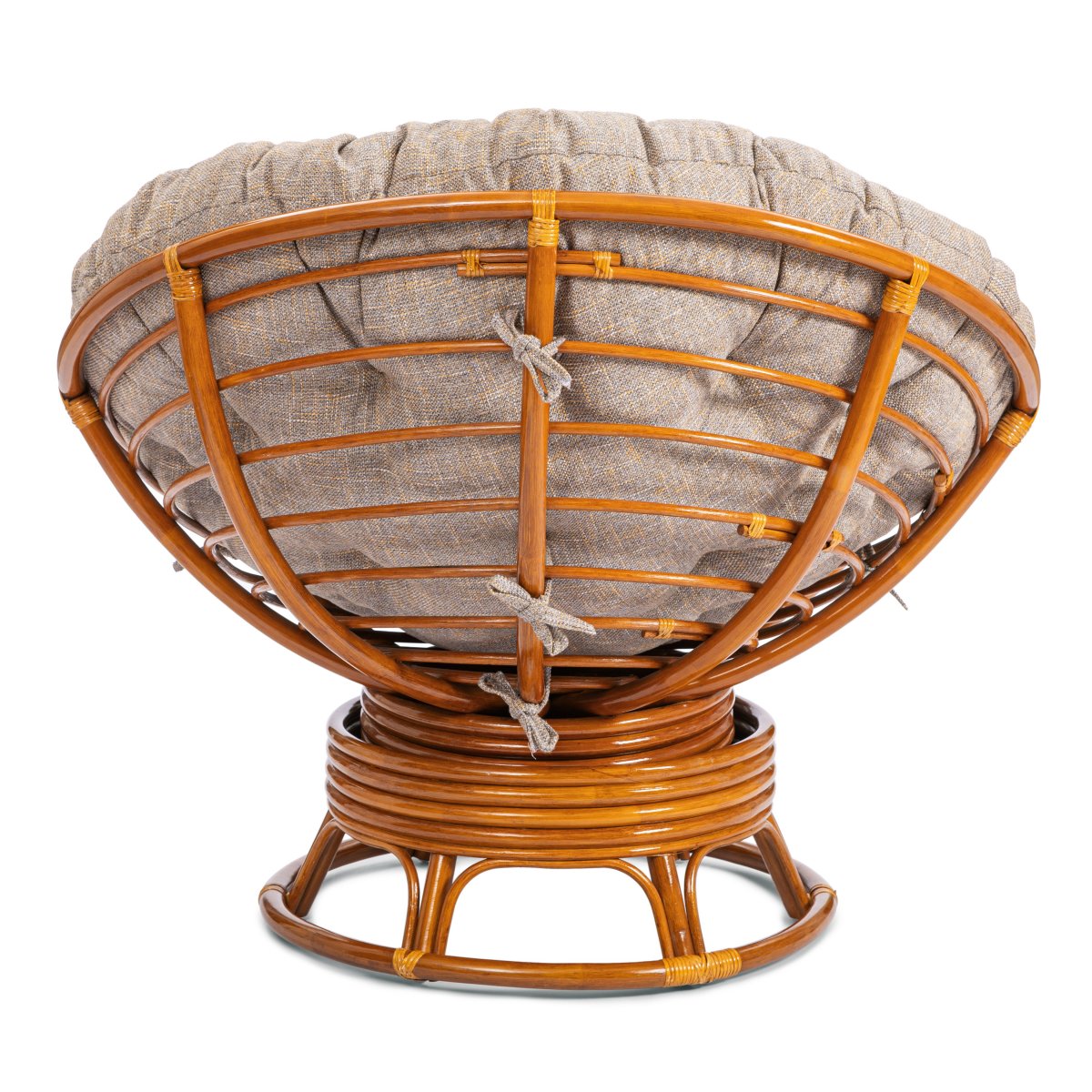 Кресло-качалка Папасан/Papasan (W 23/01 B) /с подушкой/ 115х78х104см, пекан орех, подушка рогожка, меланж фото 4