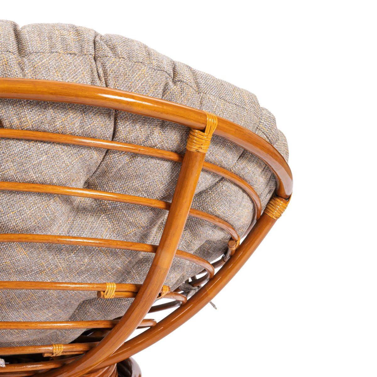 Кресло-качалка Папасан/Papasan (W 23/01 B) /с подушкой/ 115х78х104см, пекан орех, подушка рогожка, меланж фото 12