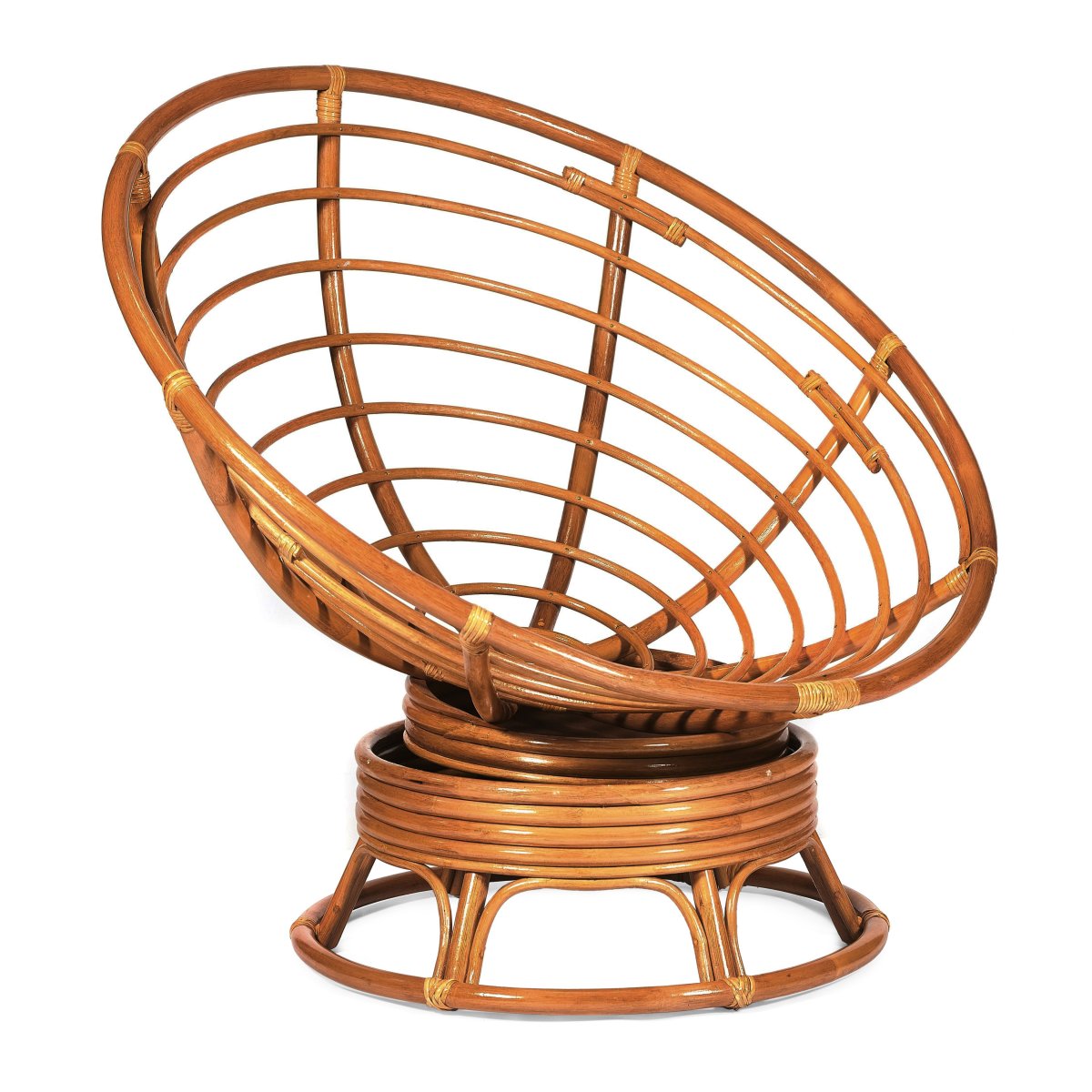 Кресло-качалка Папасан/Papasan (W 23/01 B) /с подушкой/ 115х78х104см, пекан орех, подушка рогожка, меланж фото 15
