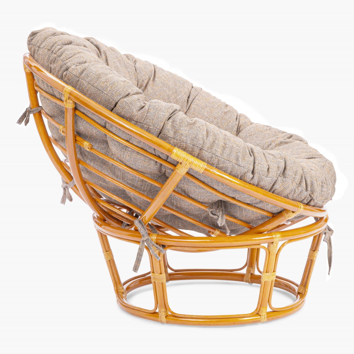 Кресло Папасан/Papasan (23/01 W) /с подушкой и ремешками/ 115х101х104см, медовый, подушка рогожка, меланж фото 2