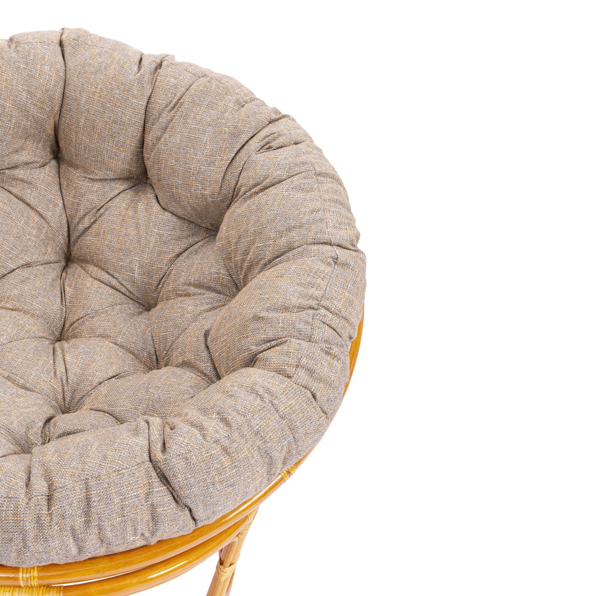 Кресло Папасан/Papasan (23/01 W) /с подушкой и ремешками/ 115х101х104см, медовый, подушка рогожка, меланж фото 7