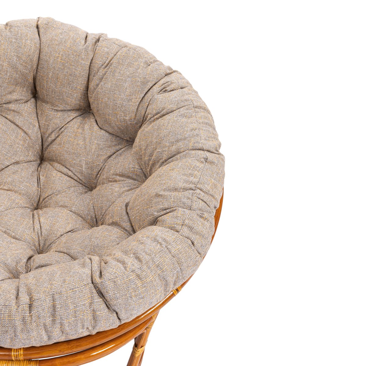 Кресло Папасан/Papasan (23/01 W) /с подушкой и ремешками/ 115х101х104см, пекан орех, подушка рогожка, меланж фото 14