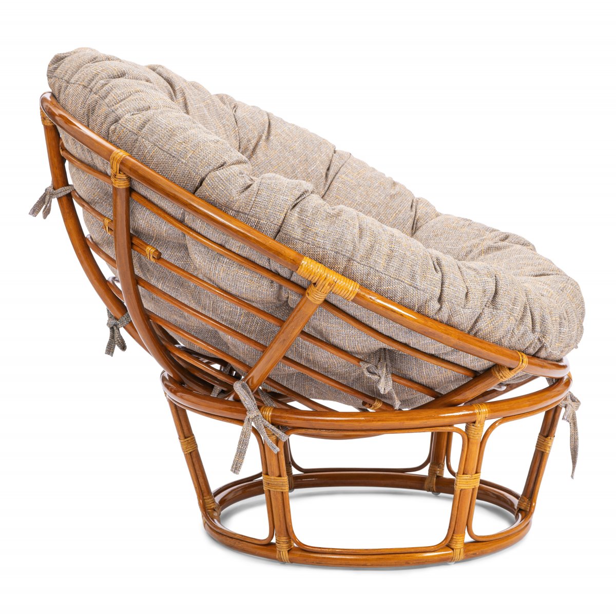 Кресло Папасан/Papasan (23/01 W) /с подушкой и ремешками/ 115х101х104см, пекан орех, подушка рогожка, меланж фото 17