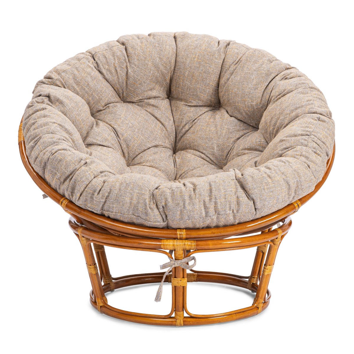 Кресло Папасан/Papasan (23/01 W) /с подушкой и ремешками/ 115х101х104см, пекан орех, подушка рогожка, меланж фото 21