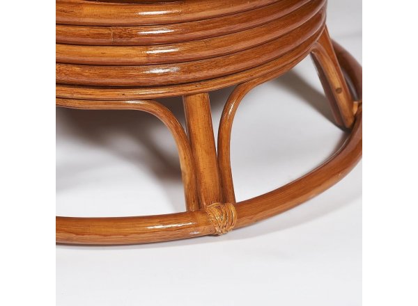 Кресло-качалка Папасан/Papasan (W 23/01 B) /с подушкой/ 115х78х104см, коньячный, ткань старт
