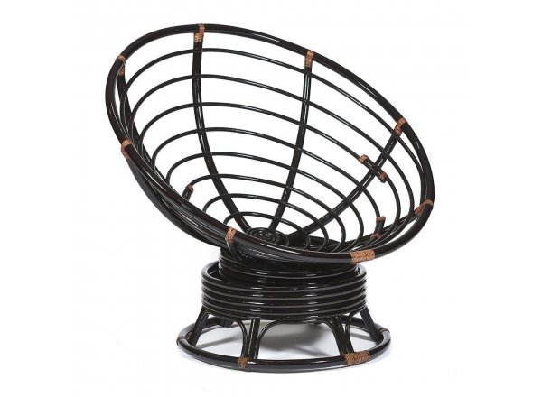 Кресло-качалка Папасан/Papasan (W 23/01 B) /с подушкой/ 115х78х104см, античный черно-коричневый, ткань старт
