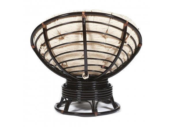 Кресло-качалка Папасан/Papasan (W 23/01 B) /с подушкой/ 115х78х104см, античный черно-коричневый, ткань старт