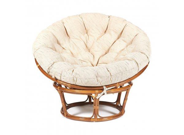 Кресло Папасан/Papasan (23/01 W) /с подушкой и ремешками/ диаметр подушки 129см, 115х101х104см, пекан орех, ткань старт