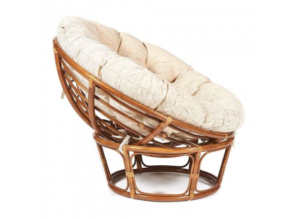 Кресло Папасан/Papasan (23/01 W) /с подушкой и ремешками/ диаметр подушки 129см, 115х101х104см, пекан орех, ткань старт