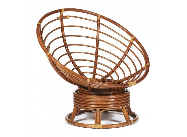 Кресло-качалка Папасан/Papasan (W 23/01 B) /с подушкой/ 115х78х104см, пекан орех, ткань старт