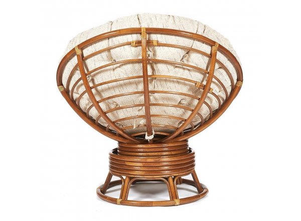 Кресло-качалка Папасан/Papasan (W 23/01 B) /с подушкой/ 115х78х104см, пекан орех, ткань старт