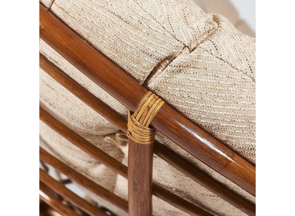 Кресло-качалка Папасан/Papasan (W 23/01 B) /с подушкой/ 115х78х104см, пекан орех, ткань старт фото 7