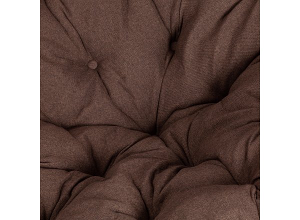 Кресло Папасан/Papasan (23/01 W) /с подушкой и ремешками/ диаметр подушки 125см, 115х101х104см, античный черно-коричневый, ткань коричневый, фото 8