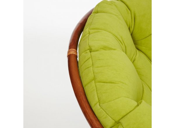 Кресло Папасан/Papasan (23/01 W) /с подушкой и ремешками/ диаметр подушки 125см, 115х101х104см, пекан орех, флок олива, 23