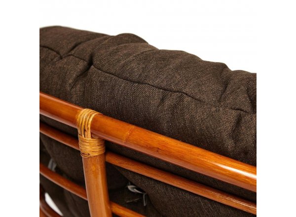 Кресло-качалка Папасан/Papasan (W 23/01 B) /с подушкой/ 115х78х104см, коньячный, ткань коричневый, 3м7-147 фото 7