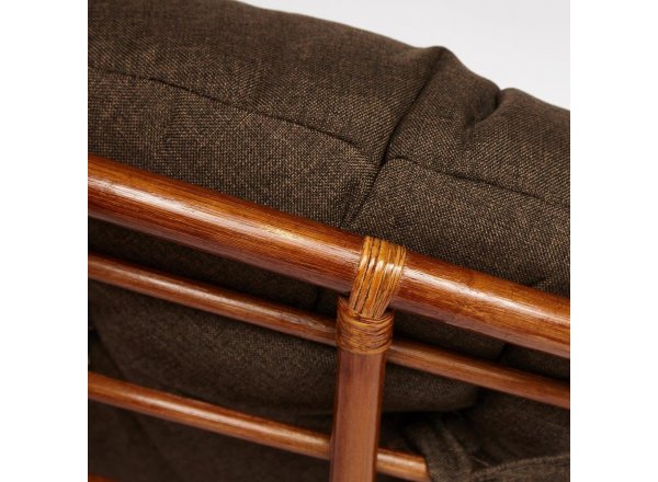 Кресло-качалка Папасан/Papasan (W 23/01 B) /с подушкой/ 115х78х104см, пекан орех, ткань коричневый, 3м7-147