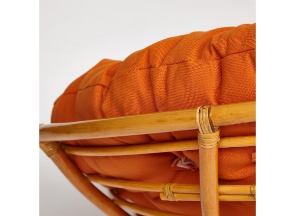 Кресло-качалка Папасан/Papasan (W 23/01 B) /с подушкой/ 115х78х104см, медовый, ткань оранжевый, с 23 фото 3