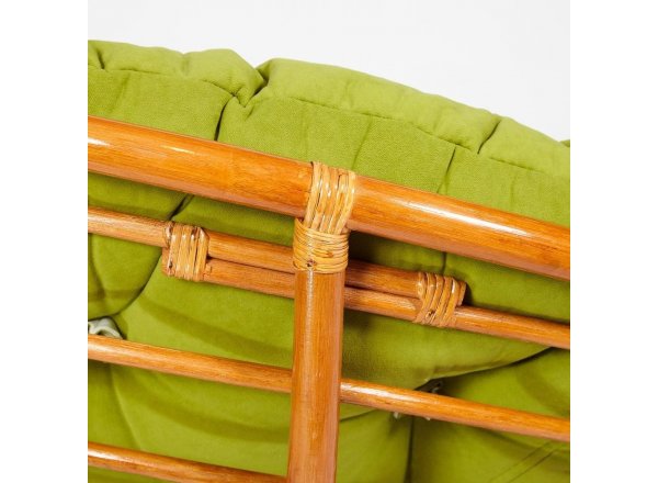 Кресло-качалка Папасан/Papasan (W 23/01 B) /с подушкой/ 115х78х104см, коньячный, флок олива, 23 фото 9