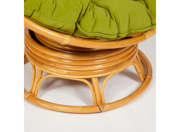 Кресло-качалка Папасан/Papasan (W 23/01 B) /с подушкой/ 115х78х104см, медовый, флок олива, 23