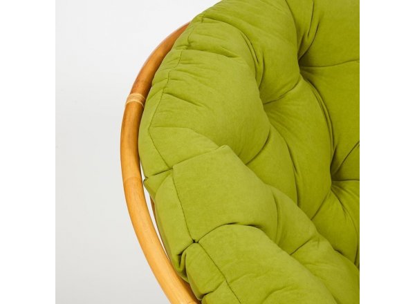 Кресло-качалка Папасан/Papasan (W 23/01 B) /с подушкой/ 115х78х104см, медовый, флок олива, 23