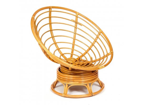 Кресло-качалка Папасан/Papasan (W 23/01 B) /с подушкой/ 115х78х104см, медовый, флок олива, 23 фото 9