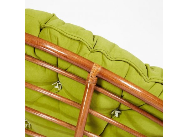 Кресло-качалка Папасан/Papasan (W 23/01 B) /с подушкой/ 115х78х104см, пекан орех, флок олива, 23 фото 8