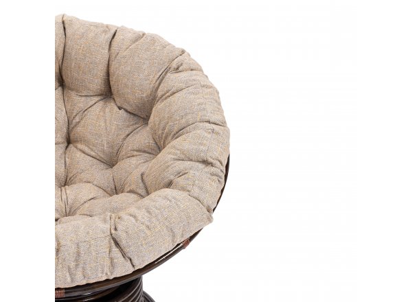 Кресло-качалка Папасан/Papasan (W 23/01 B) /с подушкой/ 115х78х104см, античный черно-коричневый, подушка рогожка, меланж фото 16