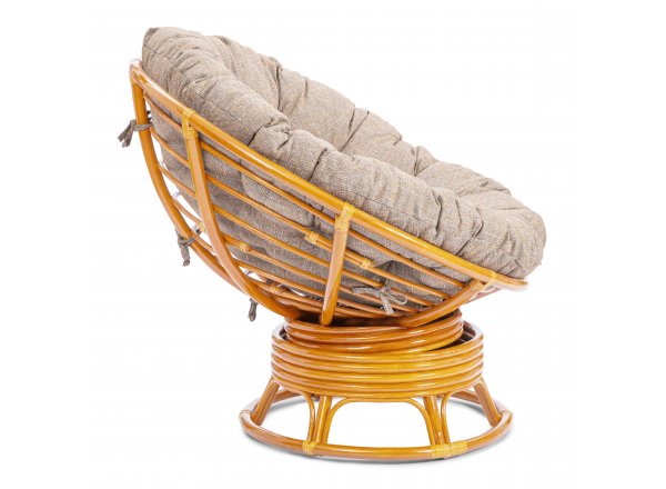 Кресло-качалка Папасан/Papasan (W 23/01 B) /с подушкой/ 115х78х104см, медовый, подушка рогожка, меланж фото 20