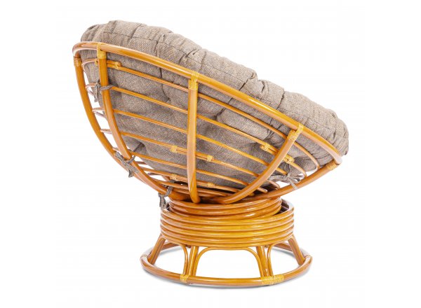 Кресло-качалка Папасан/Papasan (W 23/01 B) /с подушкой/ 115х78х104см, медовый, подушка рогожка, меланж фото 21