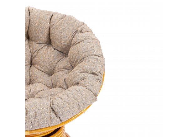 Кресло-качалка Папасан/Papasan (W 23/01 B) /с подушкой/ 115х78х104см, медовый, подушка рогожка, меланж фото 8