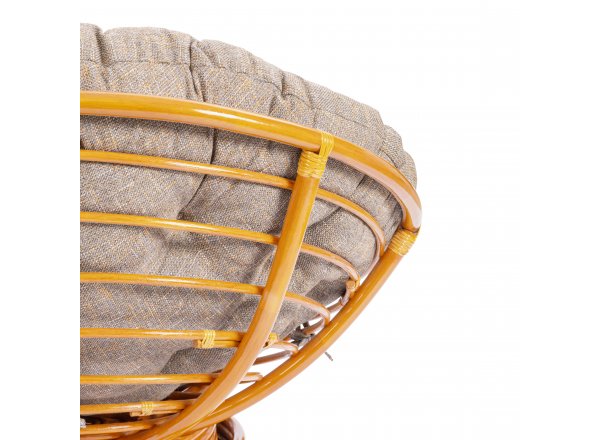 Кресло-качалка Папасан/Papasan (W 23/01 B) /с подушкой/ 115х78х104см, медовый, подушка рогожка, меланж фото 12