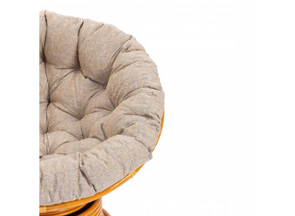 Кресло-качалка Папасан/Papasan (W 23/01 B) /с подушкой/ 115х78х104см, коньячный, подушка рогожка, меланж фото 8